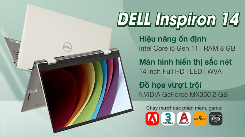 Laptop Dell Inspiron 14 5410 i5 dùng mượt mà, hiệu năng mạnh mẽ