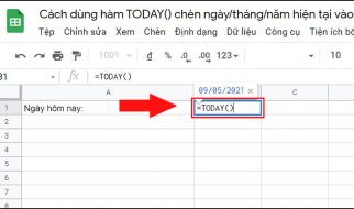 [Video] Cách dùng hàm TODAY() chèn ngày/tháng/năm vào Google Sheet